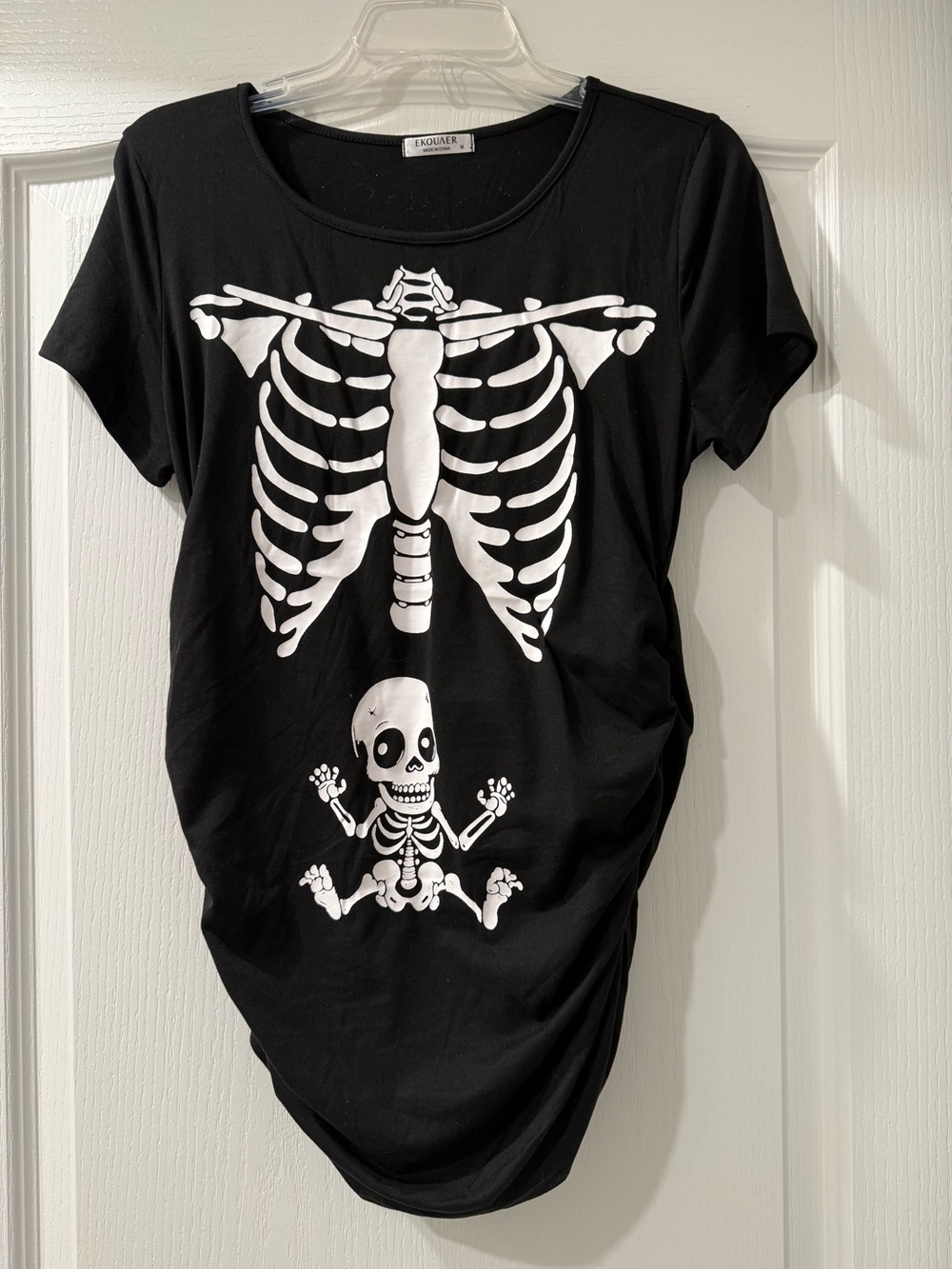 Like New! Women’s Maternity Black Skeleton Tee - Medium